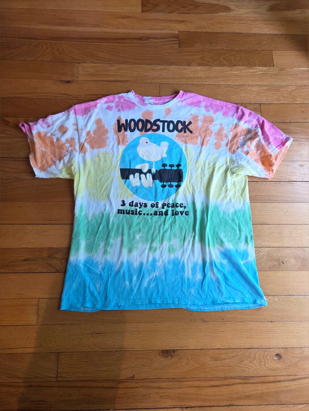2016 Liquid Blue Woodstock Tie-Dye Tee in Pink Orange Yellow Green Blue